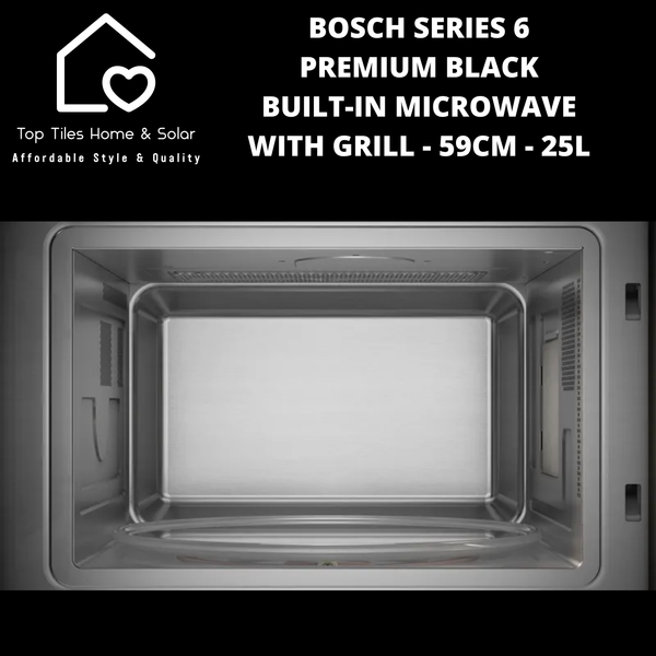 Bosch Series 6 - Premium Black Built-in Microwave with Grill - 59cm - 25L