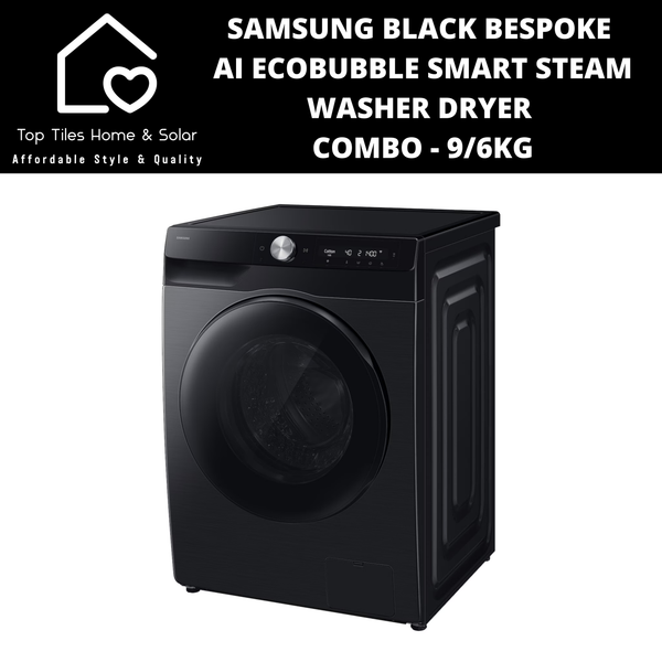Samsung Black Bespoke AI EcoBubble Smart Steam Washer Dryer Combo - 9/6kg