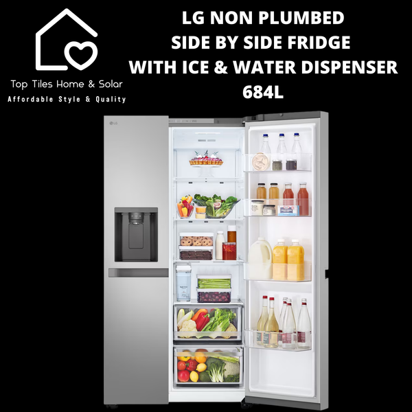 LG Non Plumbed Side by Side Fridge with Ice & Water Dispenser - 684L