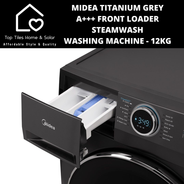 Midea Titanium Grey A+++ Front Loader SteamWash Washing Machine - 12kg