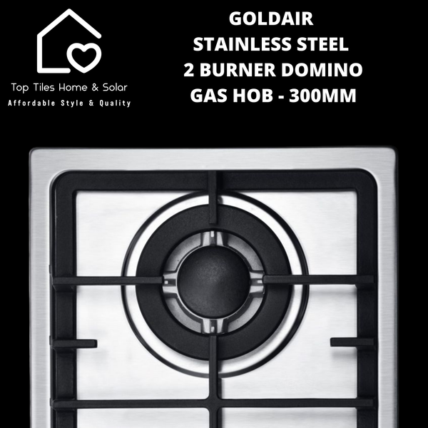 Goldair Stainless Steel 2 Burner Domino Gas Hob - 30cm