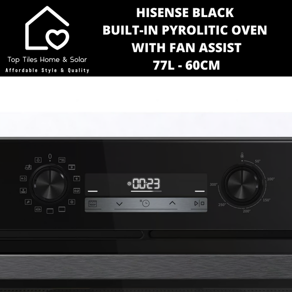Hisense Black Built-in Pyrolitic Oven with Fan Assist 77L - 60cm