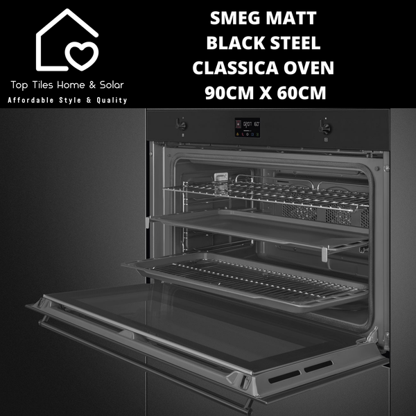 Smeg Matt Black Steel Classica Oven – 90cm x 60cm