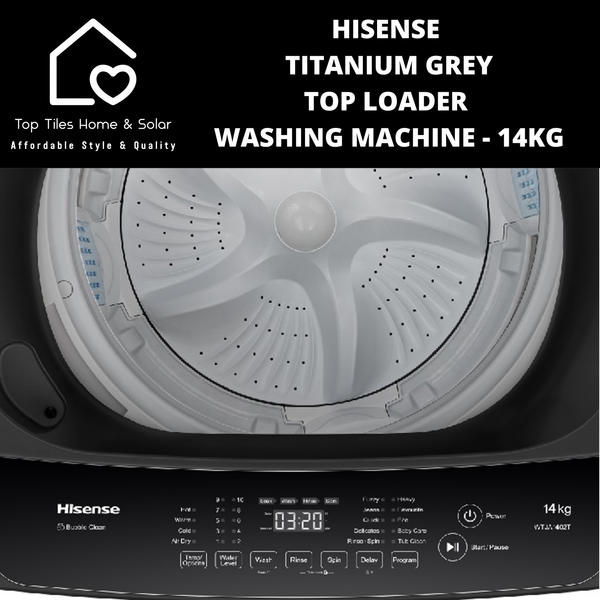 Hisense Titanium Grey Top Loader Washing Machine - 14kg