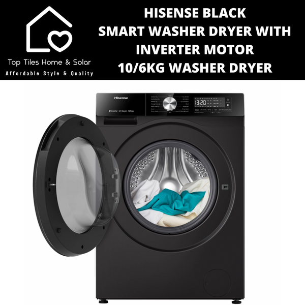 Hisense Black Smart Washer Dryer with Inverter Motor - 10/6kg Washer Dryer