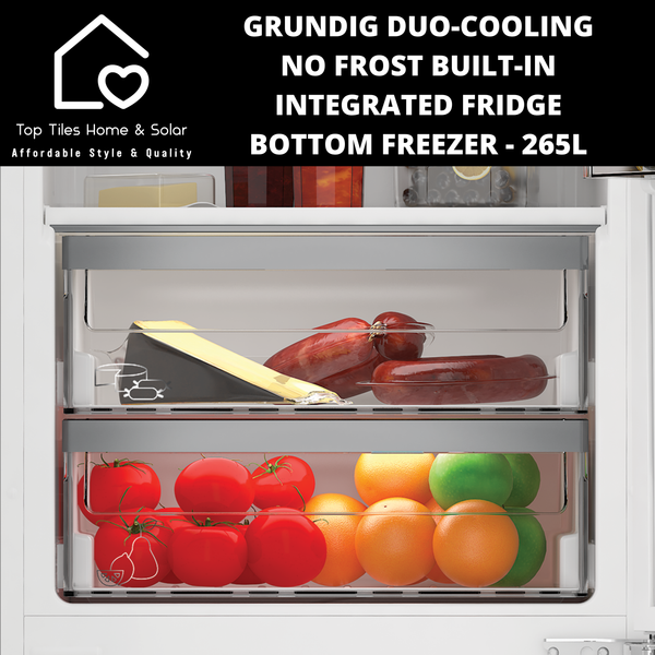 Grundig Duo-Cooling No Frost Built-in Integrated Fridge Freezer - 265L
