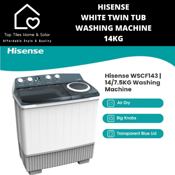 Hisense White Twin Tub Washing Machine - 14kg
