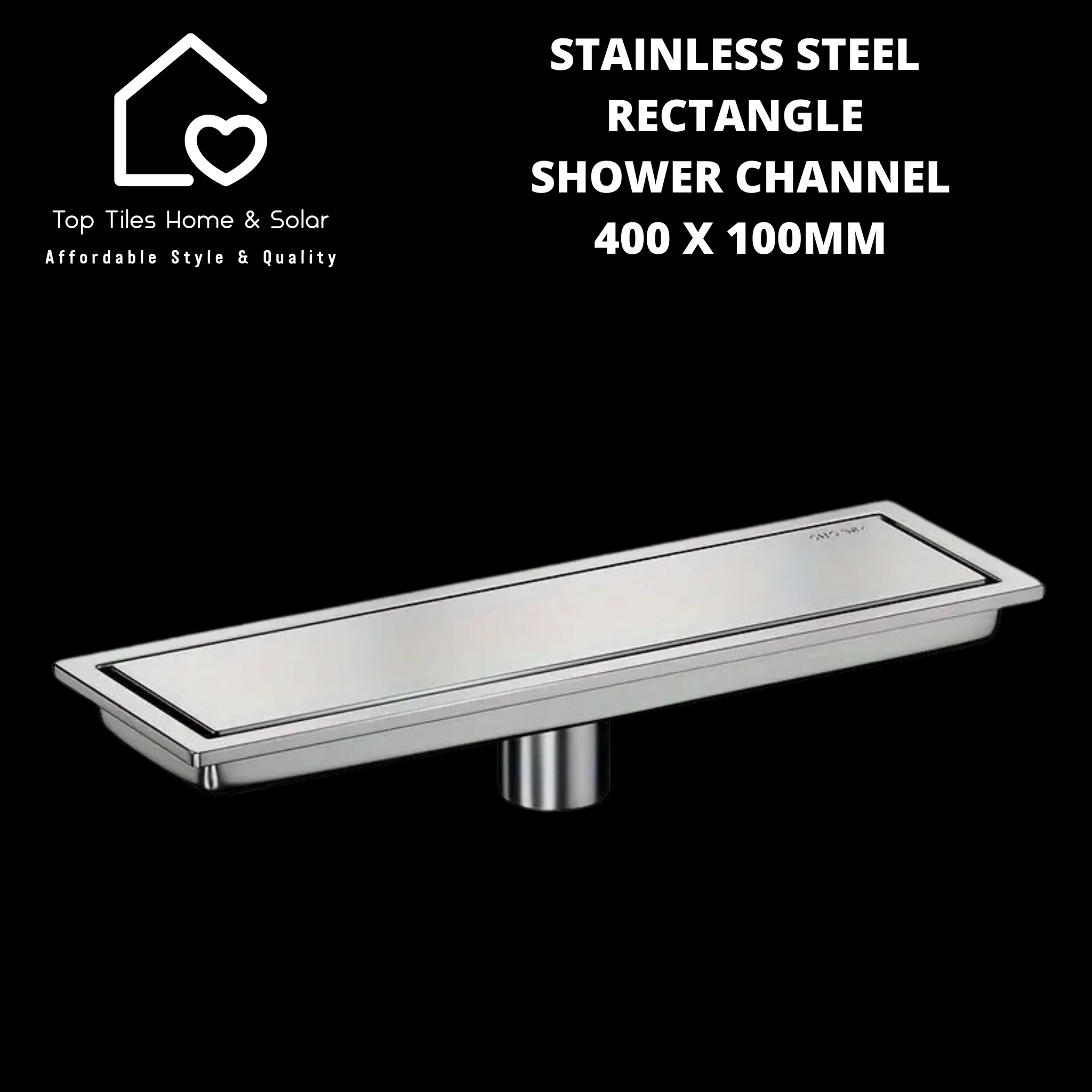 Stainless Steel Rectangle Shower Channel - 400 x 100mm