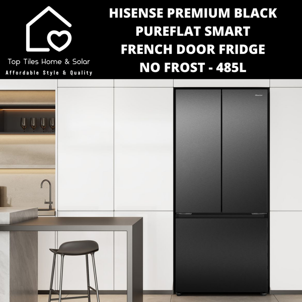 Hisense Premium Black PureFlat Smart No Frost French Door Fridge - 485L