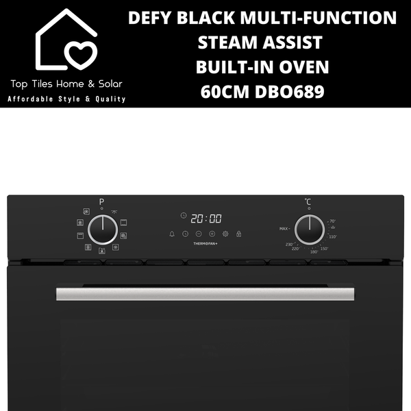 Defy Black Multi-Function Steam Assist Built-in Oven - 60cm DBO689