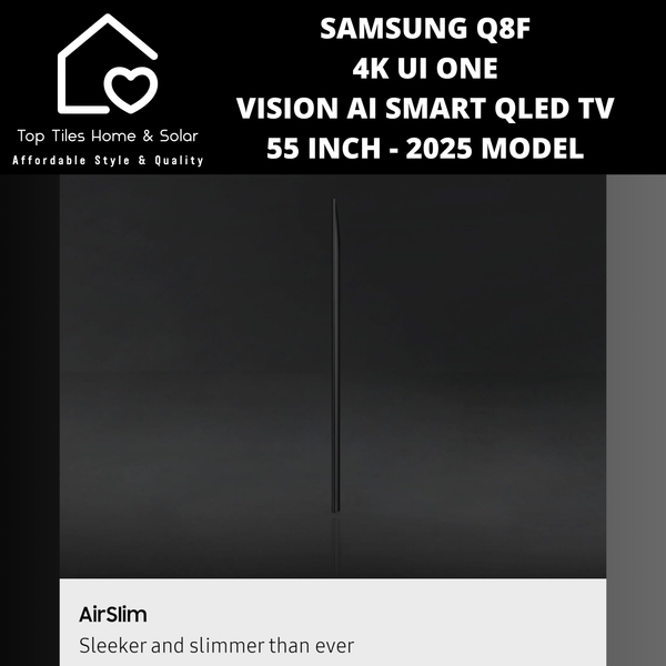 Samsung Q8F 4K UI ONE VISION AI Smart QLED TV - 55 Inch  2025 Model