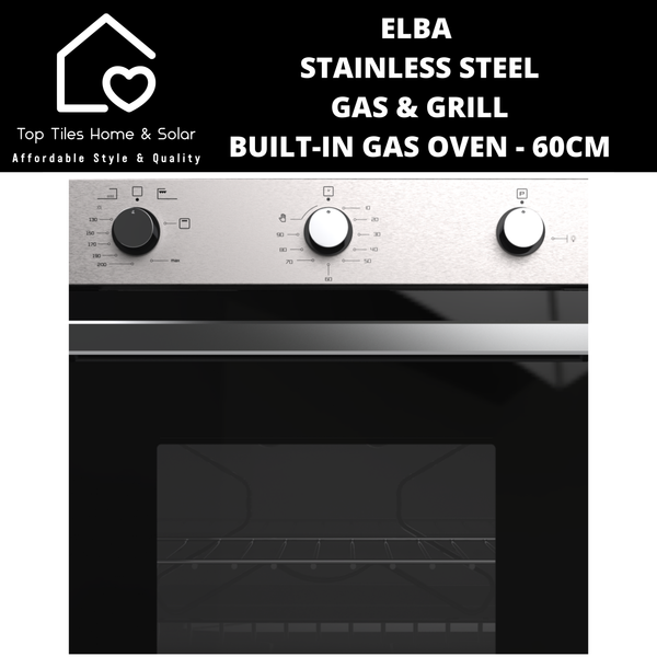 Elba Stainless Steel Gas & Grill Built-in Gas Oven - 60cm