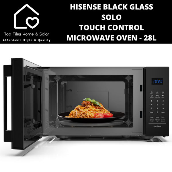 Hisense Black Glass Solo Touch Control Microwave Oven - 28L