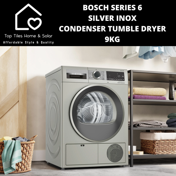 Bosch Series 6 - Silver Inox Condenser Tumble Dryer - 9kg
