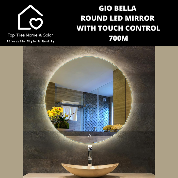 Gio Bella Round LED Mirror with Touch Control - 700m