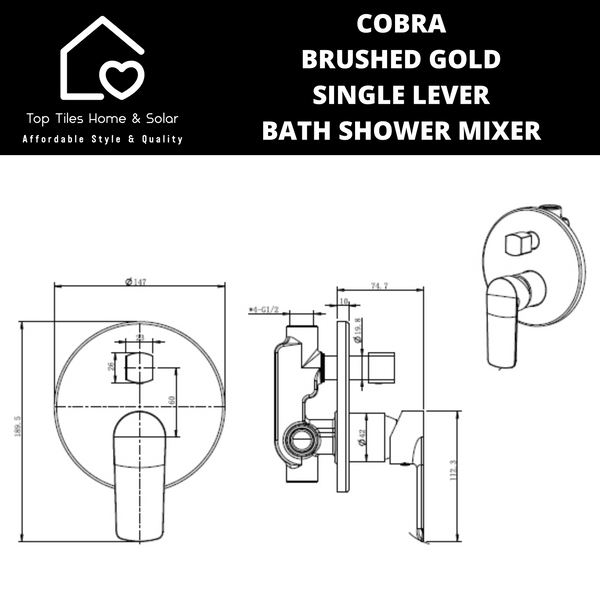 Cobra Brushed Gold Single Lever Bath Shower Mixer