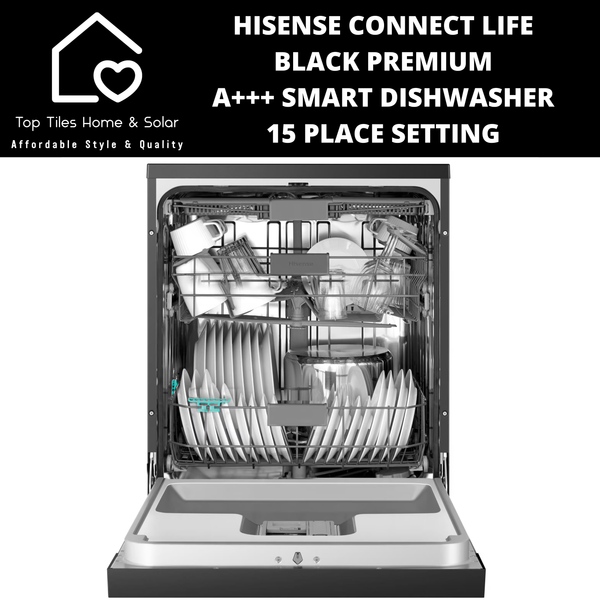 Hisense Black Premium A+++ Smart Dishwasher - 15 Place Setting