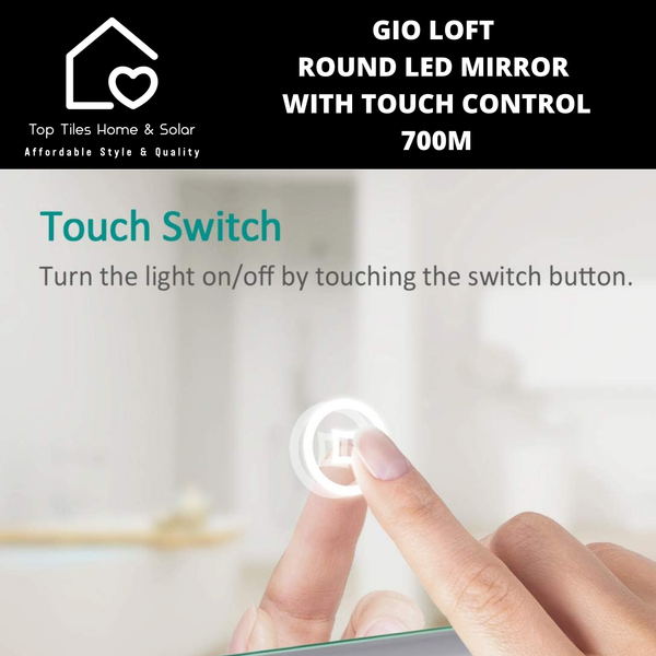 Gio Loft Round LED Mirror with Touch Control - 700m