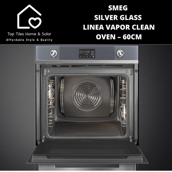 Smeg Silver Glass Linea Vapor Clean Oven – 60cm