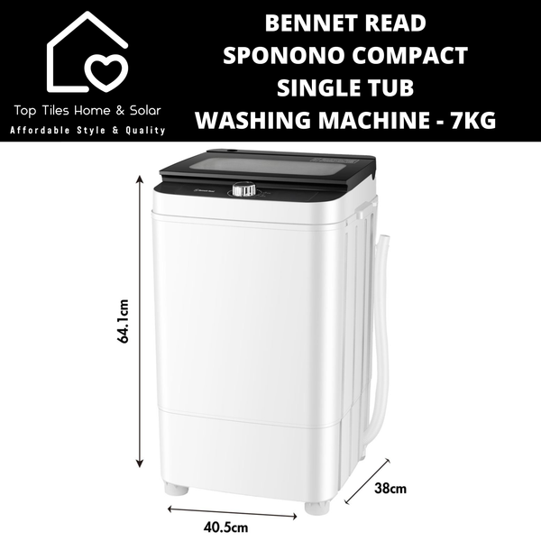Bennet Sponono Read Compact Single Tub Washing Machine - 7kg