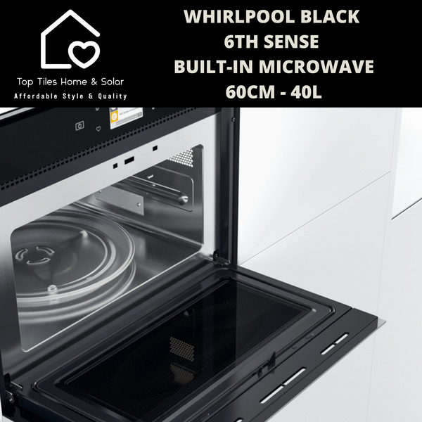 Whirlpool Black 6th Sense Built-in Microwave - 60cm - 40L