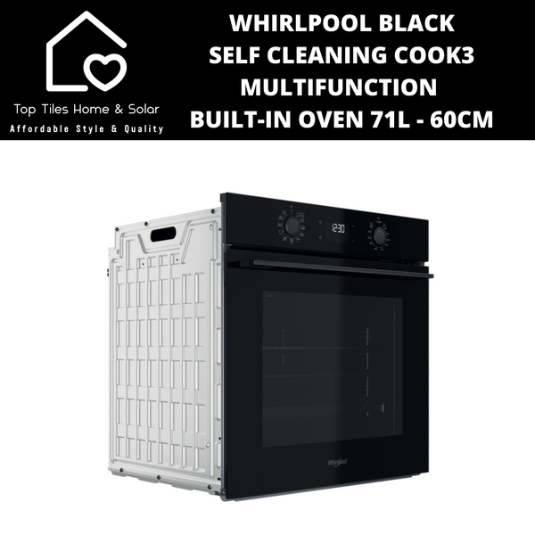 Whirlpool Black Self Cleaning Cook3 Multifunction Built-In Oven 71L - 60cm