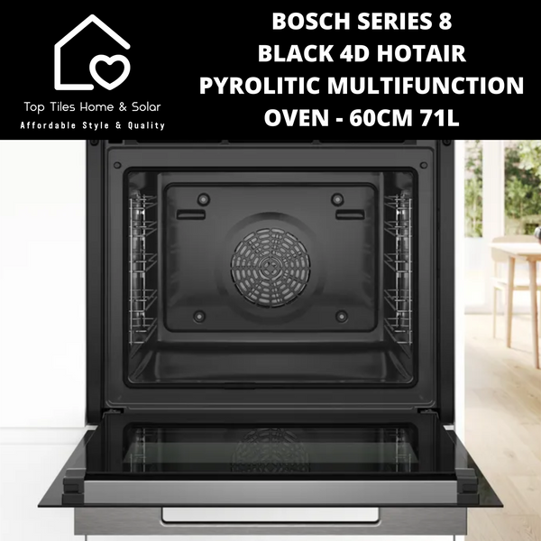 Bosch Series 8 - Black 4D HotAir Pyrolitic Multifunction Oven - 60cm 71L