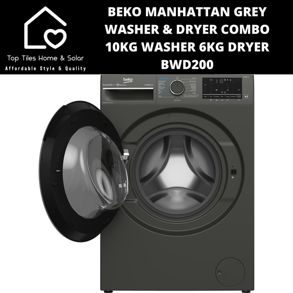 Beko Manhattan Grey Washer & Dryer Combo -  10kg Washer 6kg Dryer BWD200