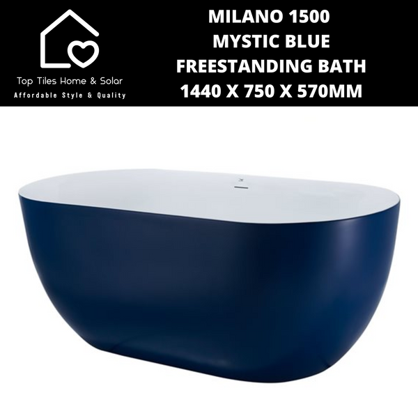 Milano 1500 Mystic Blue Freestanding Bath - 1440 x 750mm