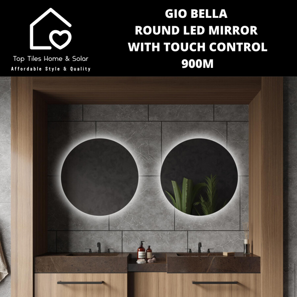 Gio Bella Round LED Mirror with Touch Control - 900mm