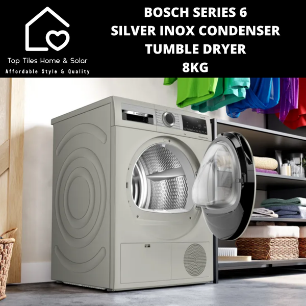Bosch Series 6 - Silver Inox Condenser Tumble Dryer - 8kg