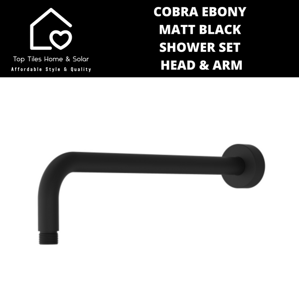 Cobra Ebony Matt Black Shower Set - Head & Arm