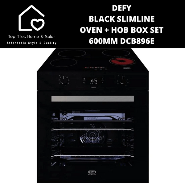Defy Black Slimline Oven + Hob Box Set - 600mm DCB896E