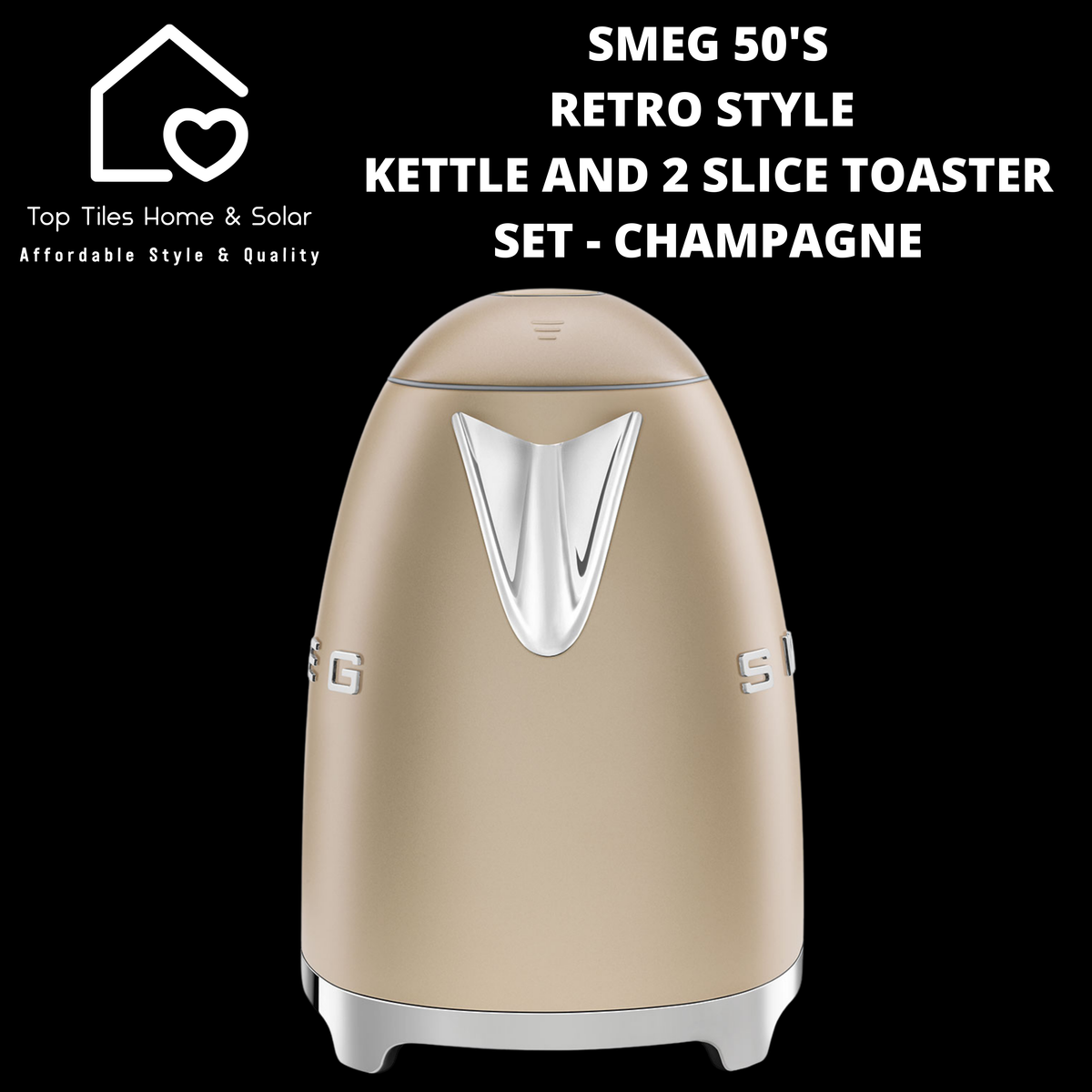 Smeg 50's Retro Style Kettle and 2 Slice Toaster Set - Champagne – Top ...