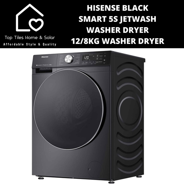 Hisense Black Smart 5S JetWash Washer Dryer - 12/8kg Washer Dryer