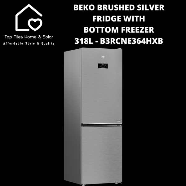 Beko Brushed Silver Fridge with Bottom Freezer - 318L B3RCNE364HXB