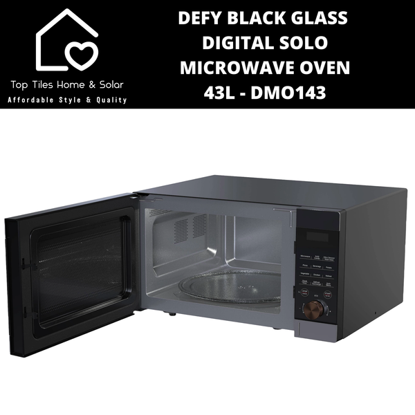 Defy Black Glass Digital Solo Microwave Oven - 43L DMO143