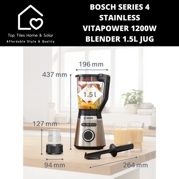 Bosch Series 4 - Stainless VitaPower 1200W Blender - 1.5L Jug