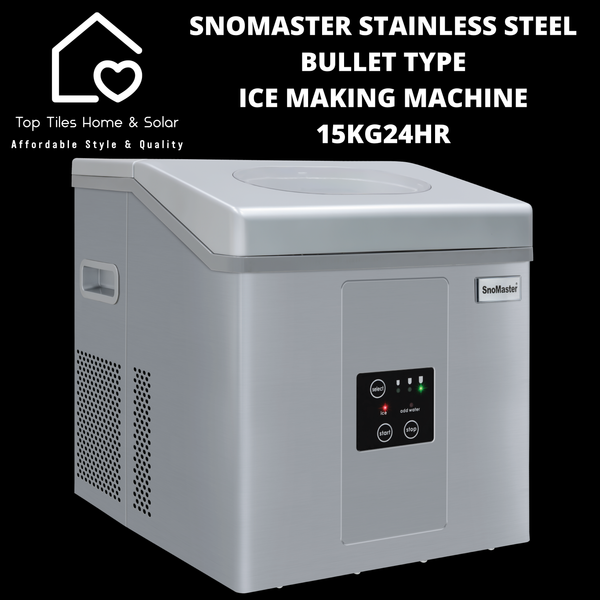 SnoMaster Stainless Steel Bullet Type Ice Making Machine - 15kg/24hr