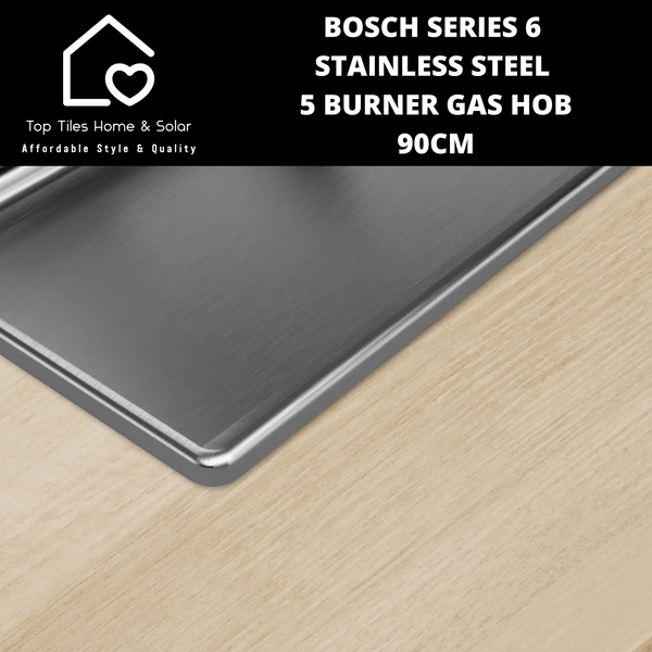 Bosch Series 6 Stainless Steel  5 Burner Gas Hob - 90cm
