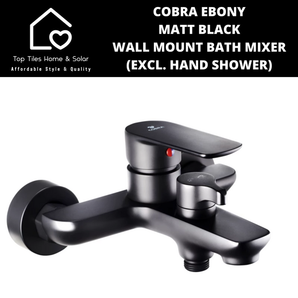 Cobra Ebony Matt Black Wall Mount Bath Mixer (Excl. Hand Shower)