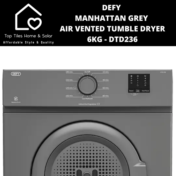 Defy Manhattan Grey Air Vented Tumble Dryer - 6kg DTD236