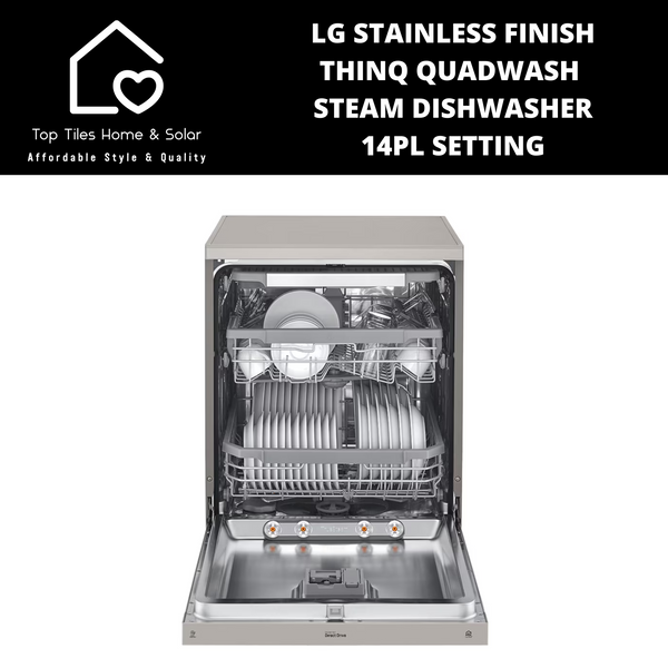 LG Stainless Finish ThinQ QuadWash Steam Dishwasher - 14Pl Setting