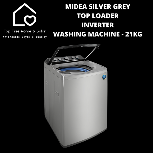 Midea Silver Grey Inverter Top Loader Washing Machine - 21kg