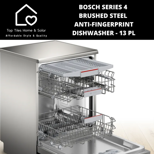 Bosch Series 4 - Brushed Steel Anti-Fingerprint Dishwasher - 13 Place Setting
