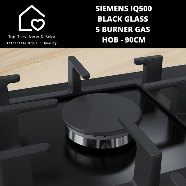 Siemens iQ500 - Black Glass 5 Burner Gas Hob - 90cm