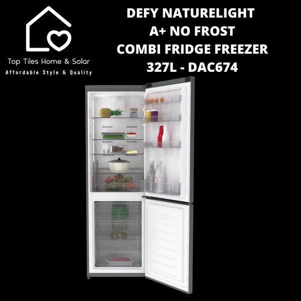 Defy NatureLight A+ No Frost Combi Fridge Freezer - 327L DAC674