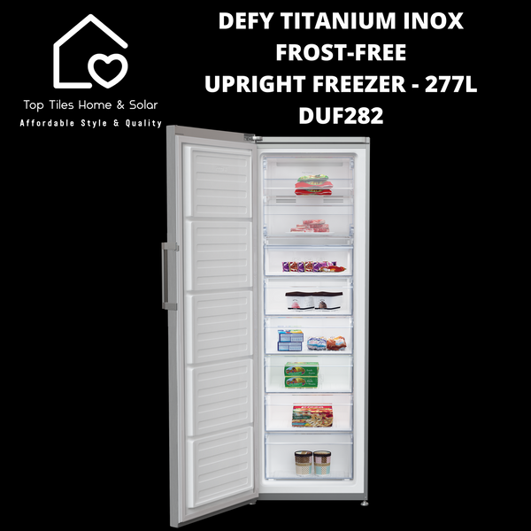 Defy Titanium Inox Frost-Free Upright Freezer - 277L DUF282