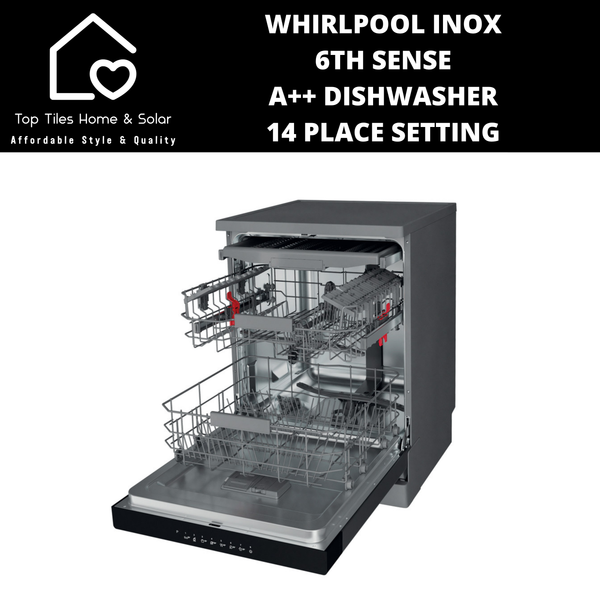 Whirlpool Inox 6th Sense A++ Dishwasher - 14 Place Setting