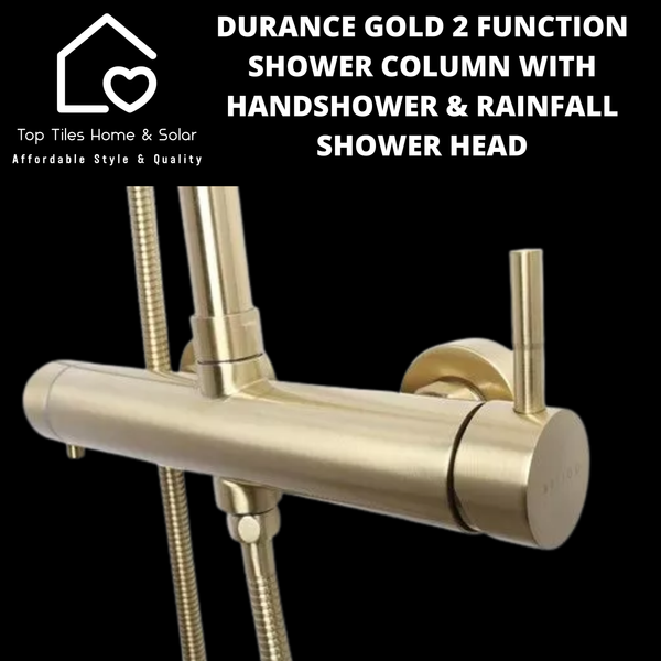 Durance Gold 2 Function Shower Column With Handshower & Rainfall Shower Head